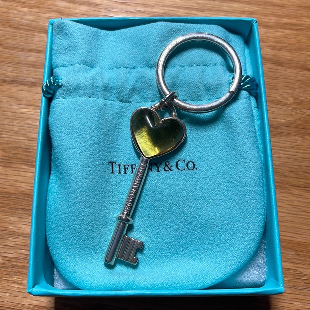 Tiffany and co. 2 inch citrine heart key vintage